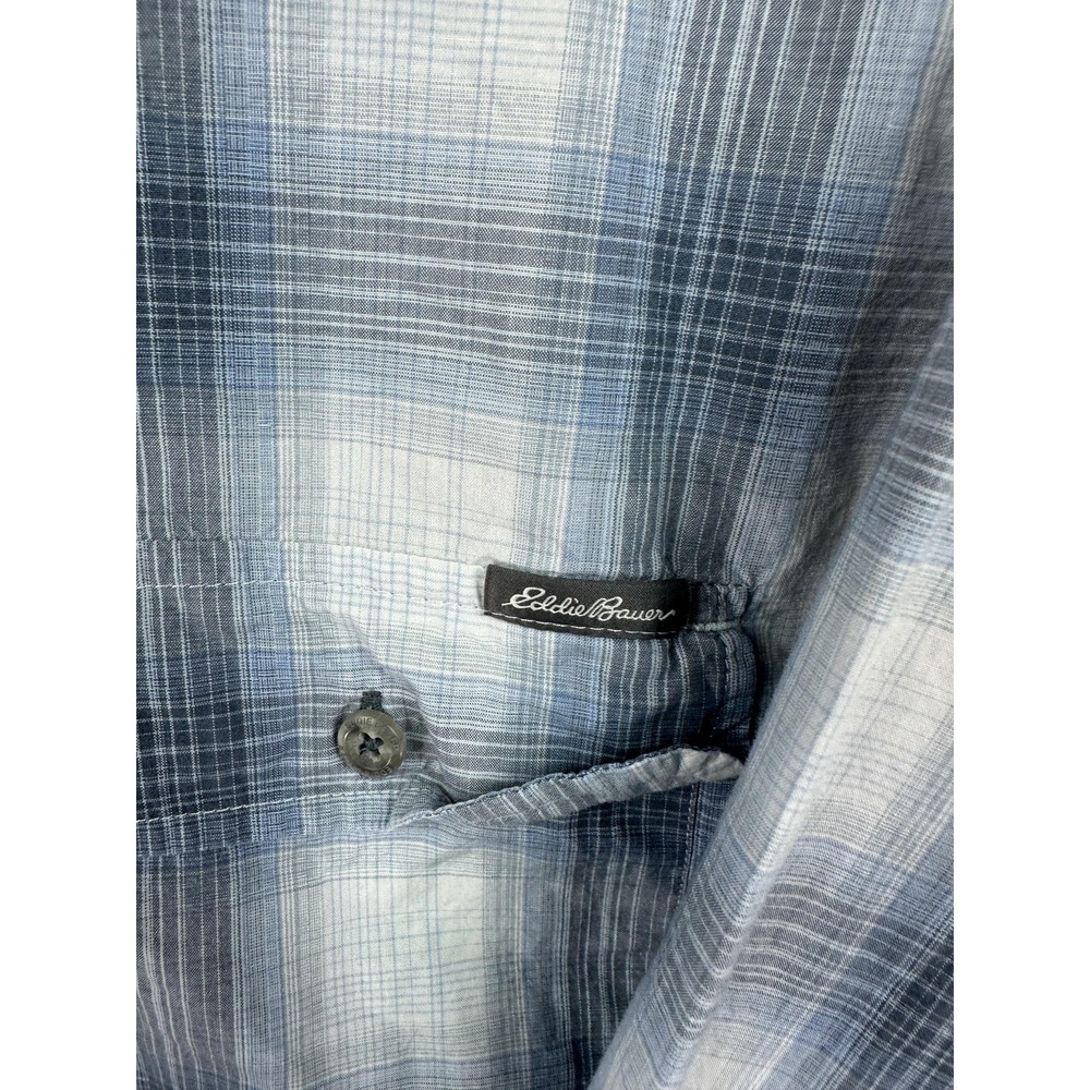 Eddie Bauer Shirt Mens Large Plaid Classic Fit Button Up Outdoor Hiking Casual - Picture 3 of 9